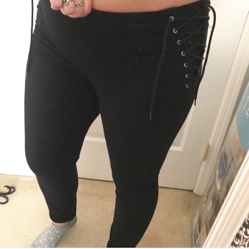 Lace up trousers